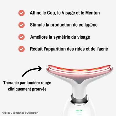 Masseur facial Anti-Âge - Luminothérapie Rouge Anti-Double menton